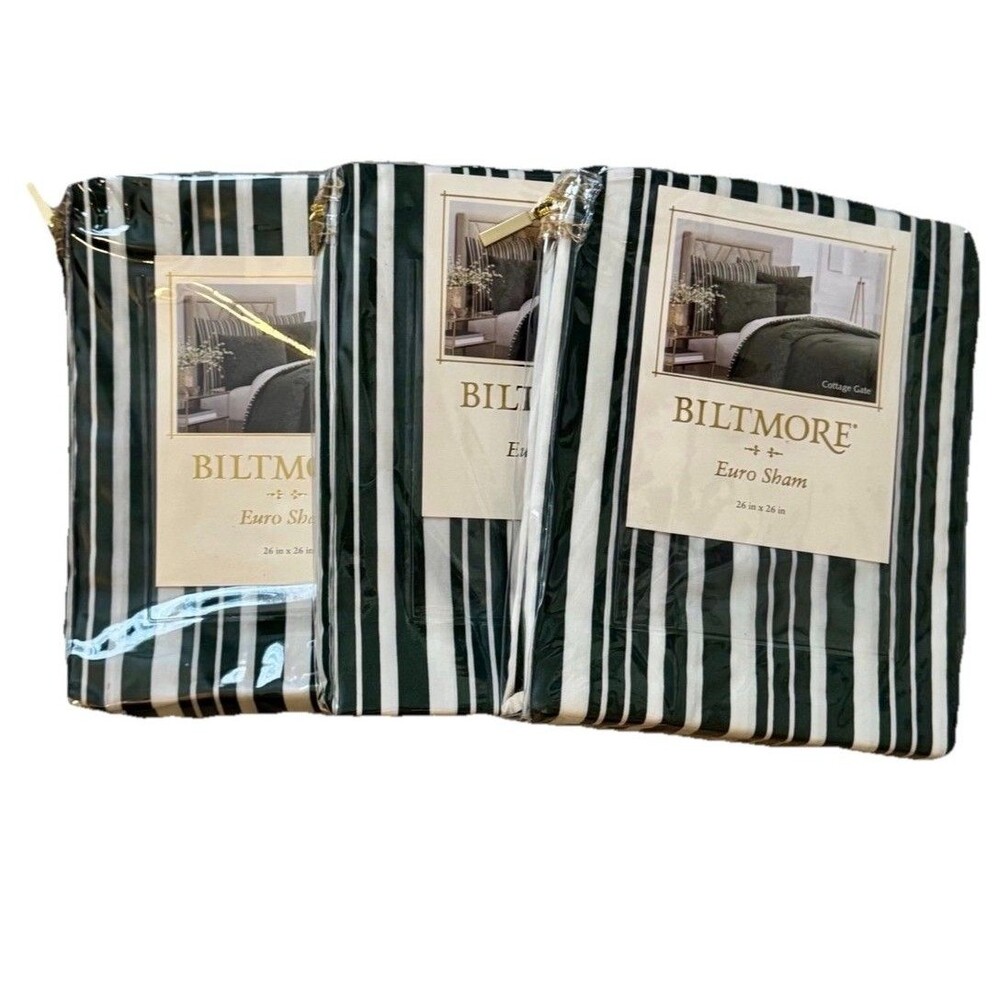 NEW Biltmore Euro Sham Set of 3 26" x 26" Green Cottage Gate pillow